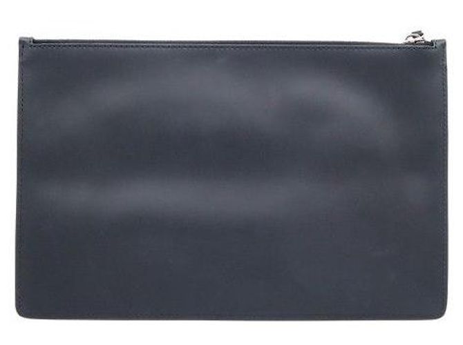 Valentino Clutch in pelle nera con logo VLTN - vista 4