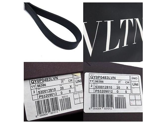 Valentino Clutch in pelle nera con logo VLTN - vista 7