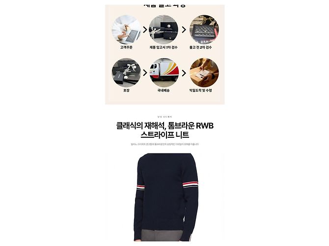 Thom Browne Milano Stitch RWB Stripe Strickpullover für Herren - Ansicht 8