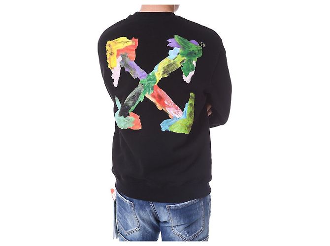 Off White Multicolor Painting Arrow Fleece Sweatshirt - Ansicht 14