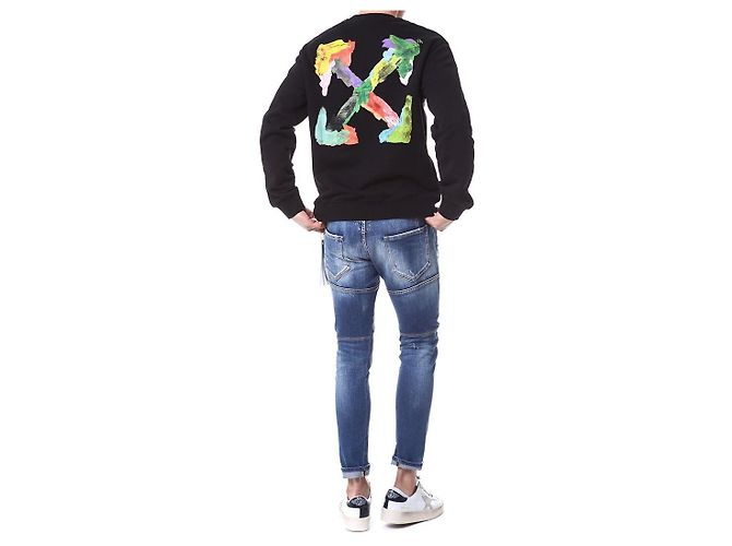 Off White Multicolor Painting Arrow Fleece Sweatshirt - Ansicht 15