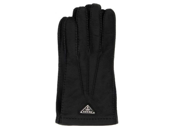 Prada Nappa Lederhandschuhe Schwarz - Ansicht 4