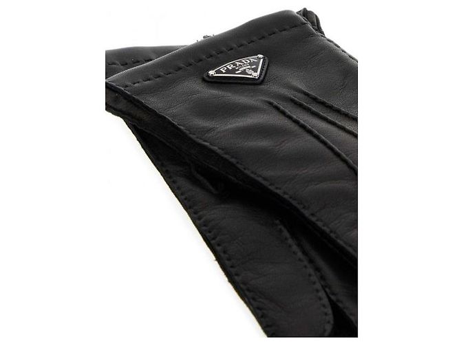 Prada Nappa Lederhandschuhe Schwarz - Ansicht 5