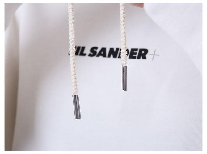 Jil Sander T-shirt com capuz para mulher com alça tecida com logo impresso - vista 17