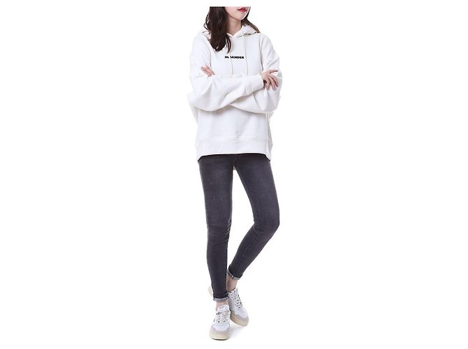 Jil Sander T-shirt com capuz para mulher com alça tecida com logo impresso - vista 5