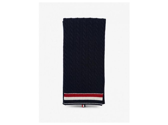 Thom Browne Sciarpa a righe Cable Rib Wool RWB - vista 5