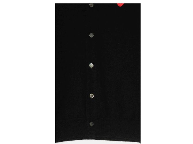 Comme Des Garcons Red Heart Strickcardigan Schwarz - Ansicht 3