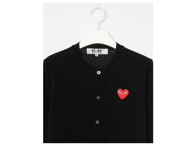 Comme Des Garcons Red Heart Strickcardigan Schwarz - Ansicht 6