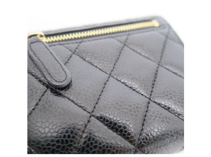 Chanel Small Flap Classic Wallet Caviar Black Gold - vista 6