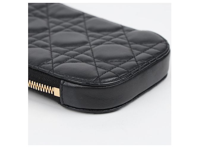 Dior Portacellulare in pelle d'agnello Cannage nera - vista 7