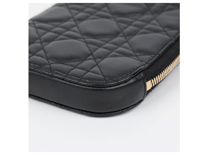 Dior Portacellulare in pelle d'agnello Cannage nera - vista 8