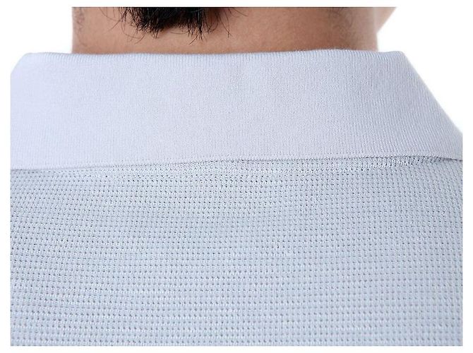 Thom Browne Polo in lino e cotone a tre strisce (Gray) - vista 30