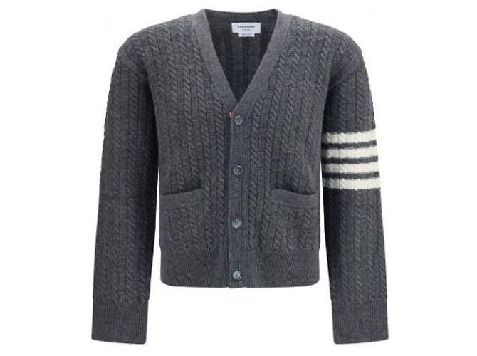 Thom Browne Merinowolle-Cardigan mit Anker-Intarsia - Ansicht 4