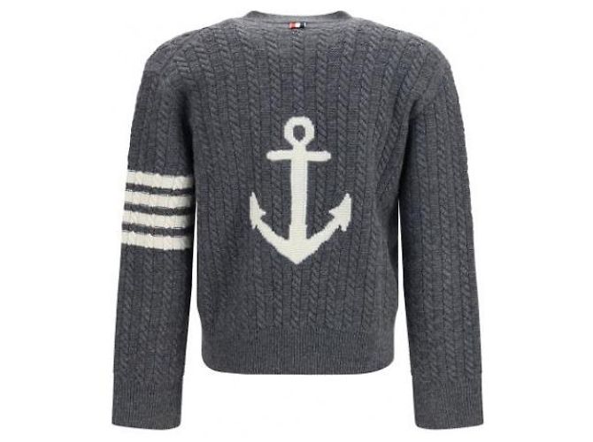 Thom Browne Merinowolle-Cardigan mit Anker-Intarsia - Ansicht 5