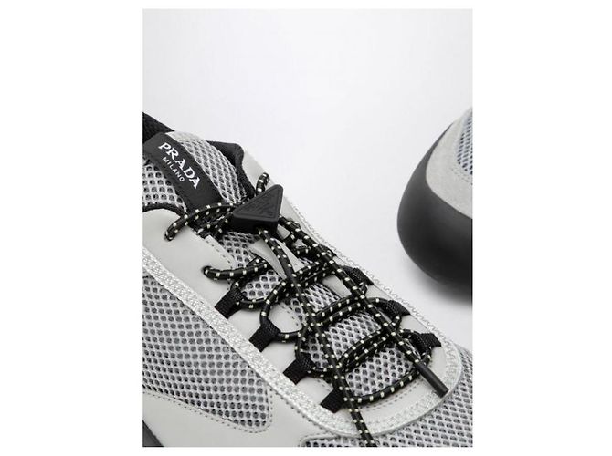 Prada Sneakers Speedrock in pelle, mesh e tessuto - vista 9