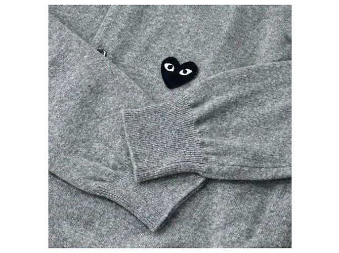 Comme Des Garcons Strickcardigan mit Herzen Grau - Ansicht 3
