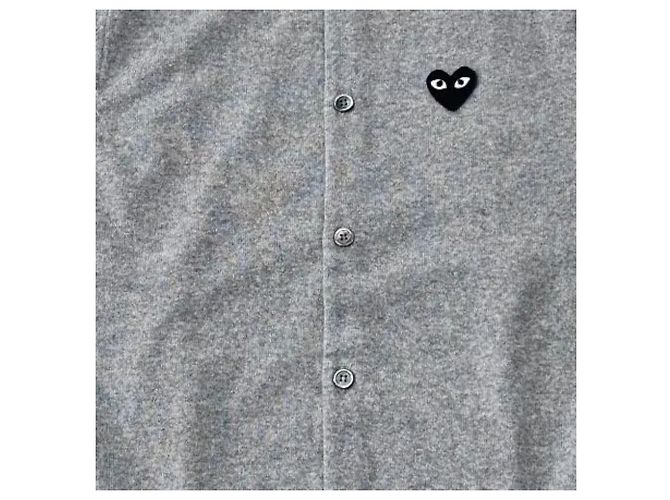 Comme Des Garcons Strickcardigan mit Herzen Grau - Ansicht 4