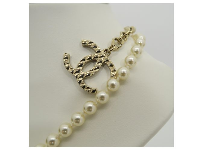Chanel Collana di perle con pendente Logo Classic Back - vista 5