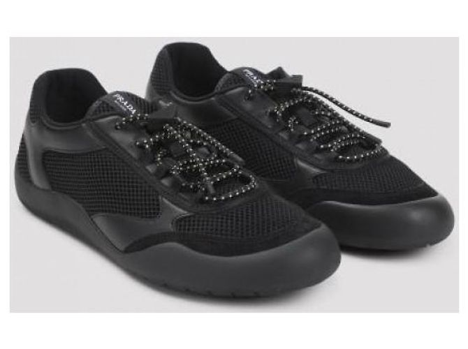 Prada Sneakers Speedlock in pelle e mesh - vista 7
