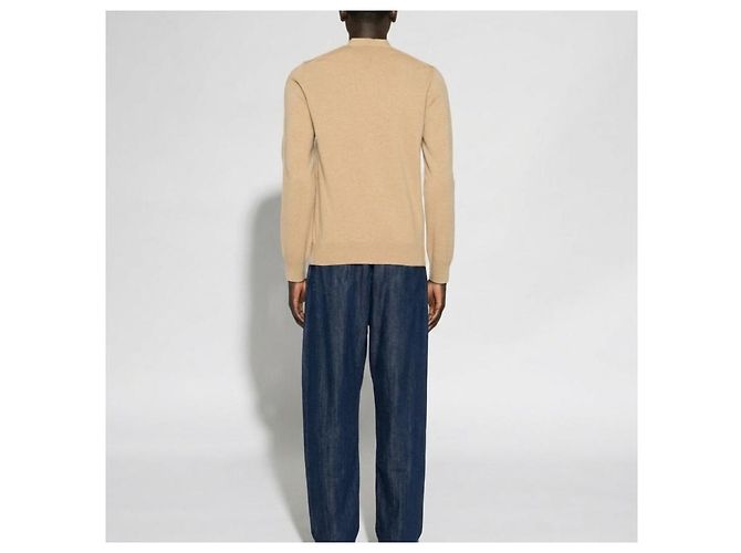 Comme Des Garcons Beiger Wollcardigan mit weißem Herz-Patch - Ansicht 6