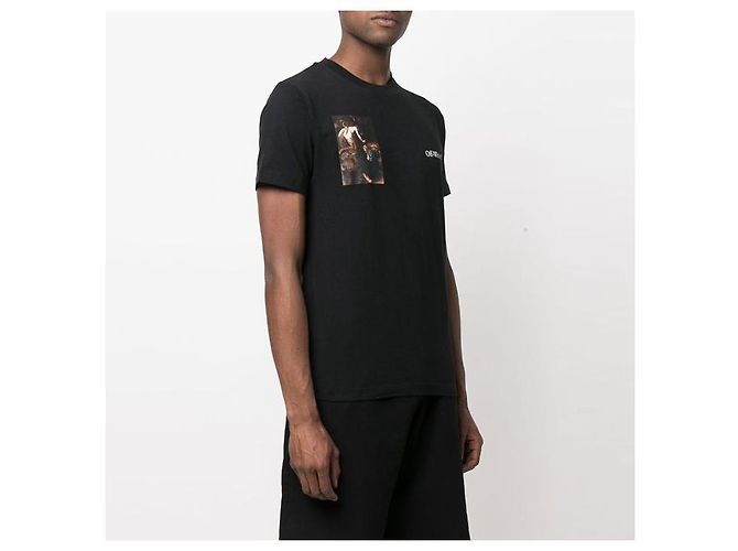 Off White Carvaggio T-Shirt mit Lauten-Print Schwarz - Ansicht 3