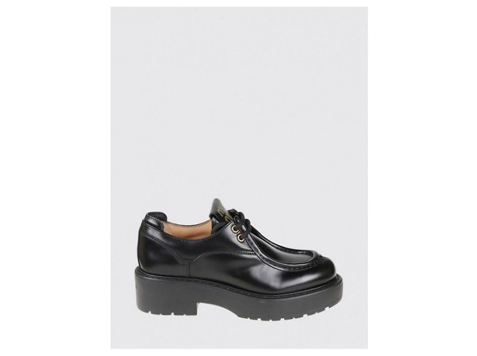 Miu Miu Scarpe Derby con Lacci in Pelle Nera - vista 5