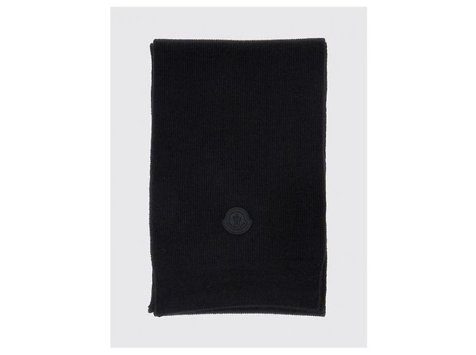 Sciarpa Moncler in lana e cashmere nera - vista 4