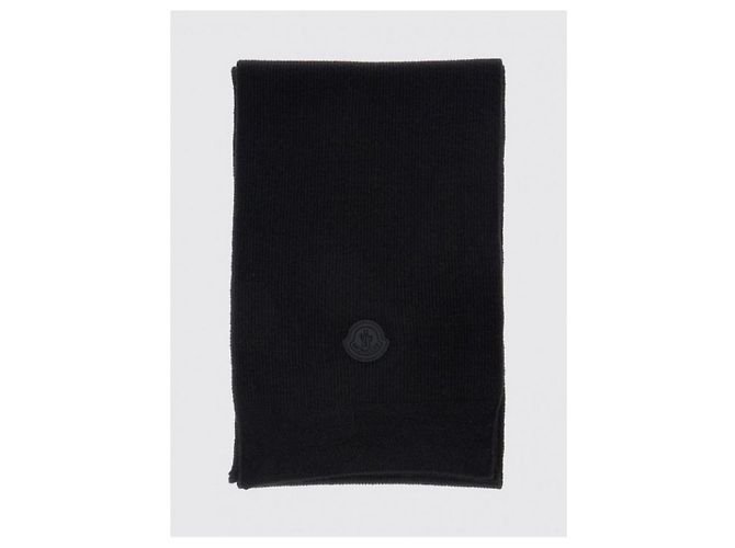 Sciarpa Moncler in lana e cashmere nera - vista 5