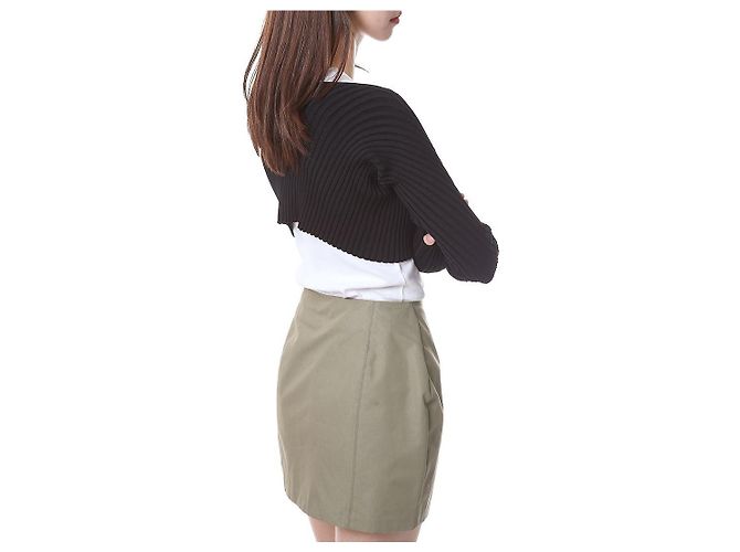 Jacquemus Gerippte Crop-Cardigan mit Mikro-Gold-Logo - Ansicht 12
