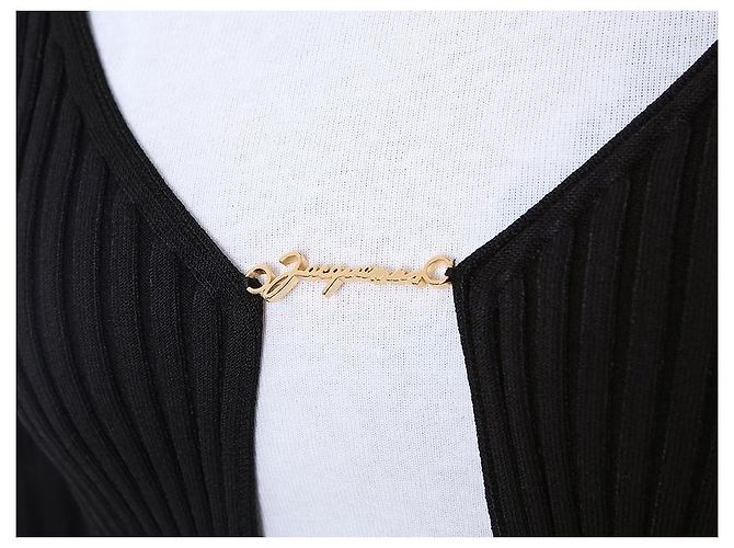 Jacquemus Gerippte Crop-Cardigan mit Mikro-Gold-Logo - Ansicht 19