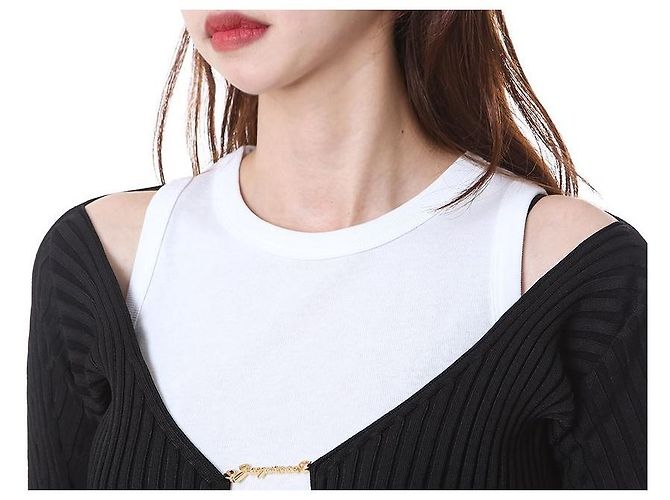 Jacquemus Gerippte Crop-Cardigan mit Mikro-Gold-Logo - Ansicht 4