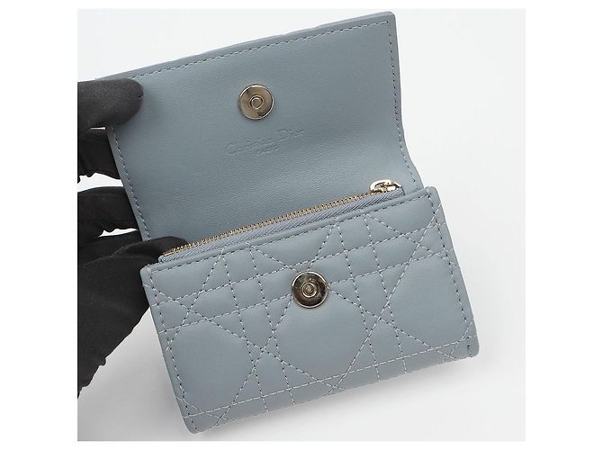 Dior Geldbörse Cloud Blue Leder - Ansicht 10