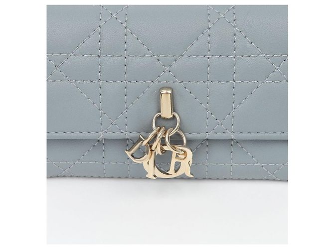 Dior Geldbörse Cloud Blue Leder - Ansicht 3