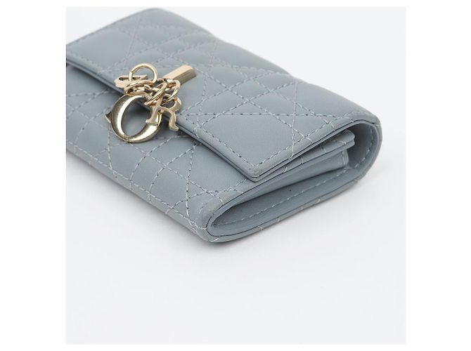 Dior Geldbörse Cloud Blue Leder - Ansicht 7