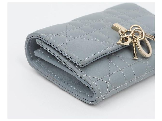 Dior Geldbörse Cloud Blue Leder - Ansicht 8