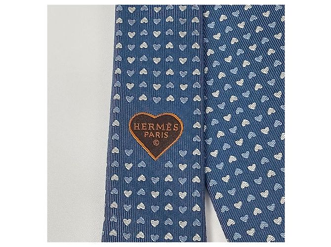 Hermès Cravatta Love-Love Tie cm in seta da uomo Blu - vista 7