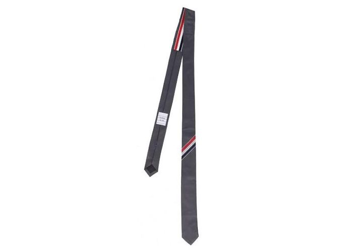 Thom Browne Cravatta a righe in seta e cotone - vista 4