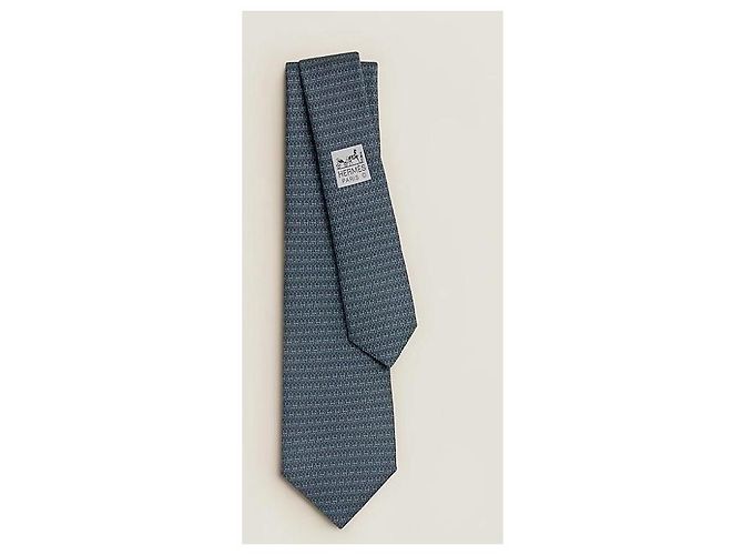 Hermès Duo tie cm Cravatta in seta da uomo Grigio marine - vista 2