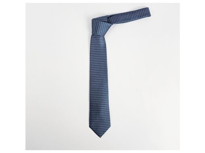 Hermès Duo tie cm Cravatta in seta da uomo Grigio marine - vista 4