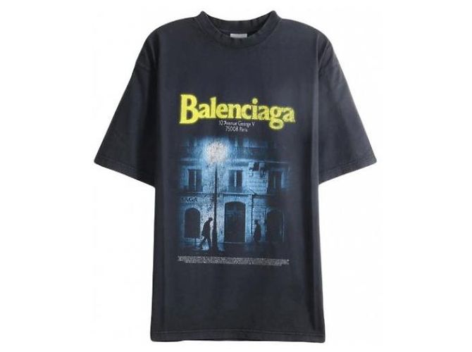 Balenciaga T-Shirt Medium Fit Wasched Black - Ansicht 4