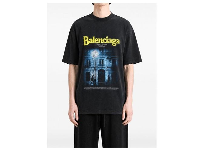 Balenciaga T-Shirt Medium Fit Wasched Black - Ansicht 6