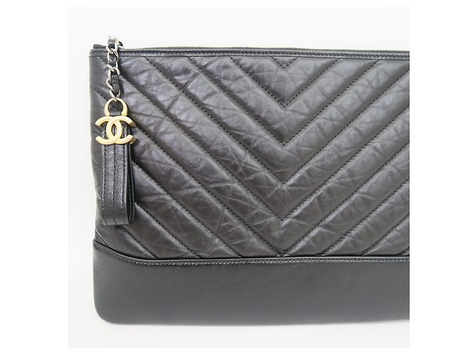 Chanel Clutch Gabrielle CC Logo New Medium Nera - vista 2