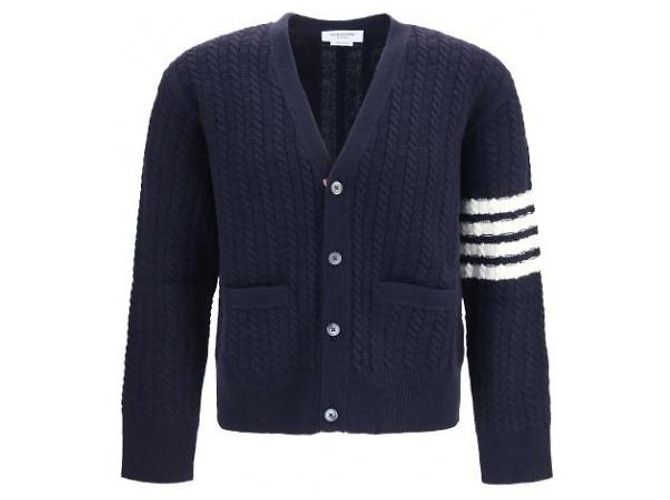 Thom Browne Merinowolle-Cardigan mit Anker-Intarsia - Ansicht 4