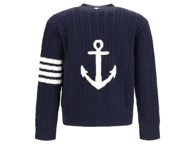 Thom Browne Merinowolle-Cardigan mit Anker-Intarsia - Ansicht 5
