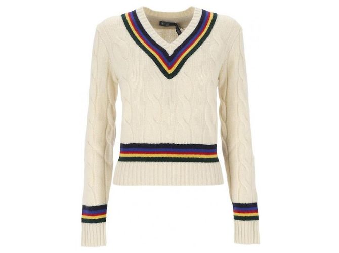 POLO RALPH LAUREN Cricket Pullover Creme Kaschmir Wolle - Ansicht 4