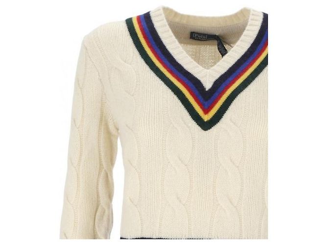 POLO RALPH LAUREN Cricket Pullover Creme Kaschmir Wolle - Ansicht 5