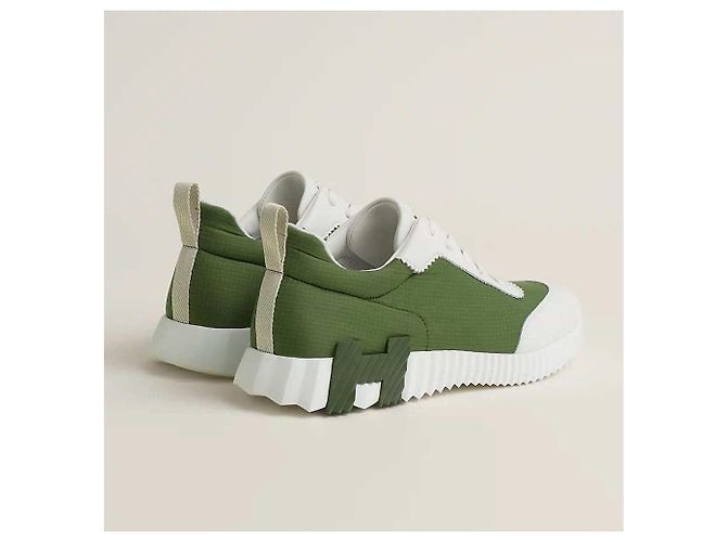 Sneakers Hermès Bouncing Verdi in Pelle - vista 5