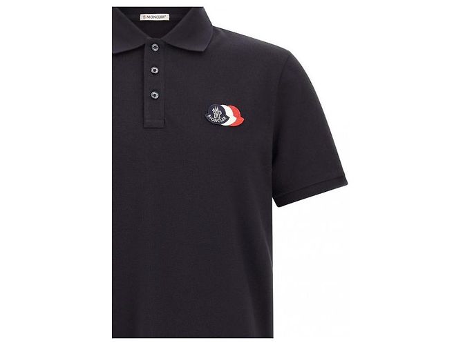 Moncler Piqué- Polohemd aus Baumwolle mit Logo-Patch - Ansicht 6