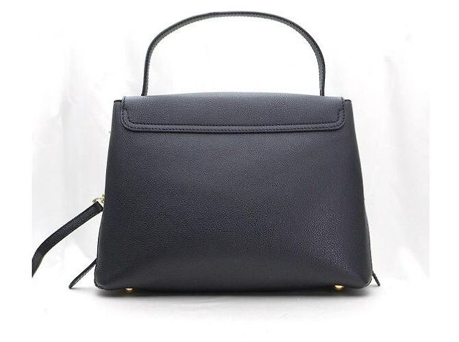 Burberry Cambry Medium in pelle grana nera House Check e toni dorati - vista 4