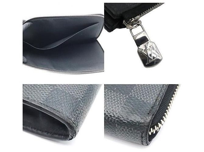 Louis Vuitton Pochette Jour GM Clutch in Canvas Damier Graphite - vista 7